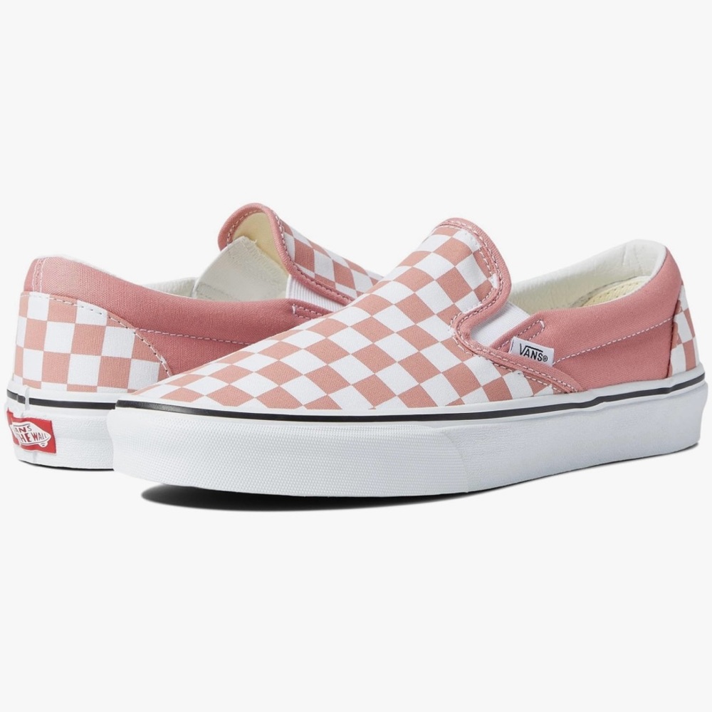 Vans White and Pink Checkered